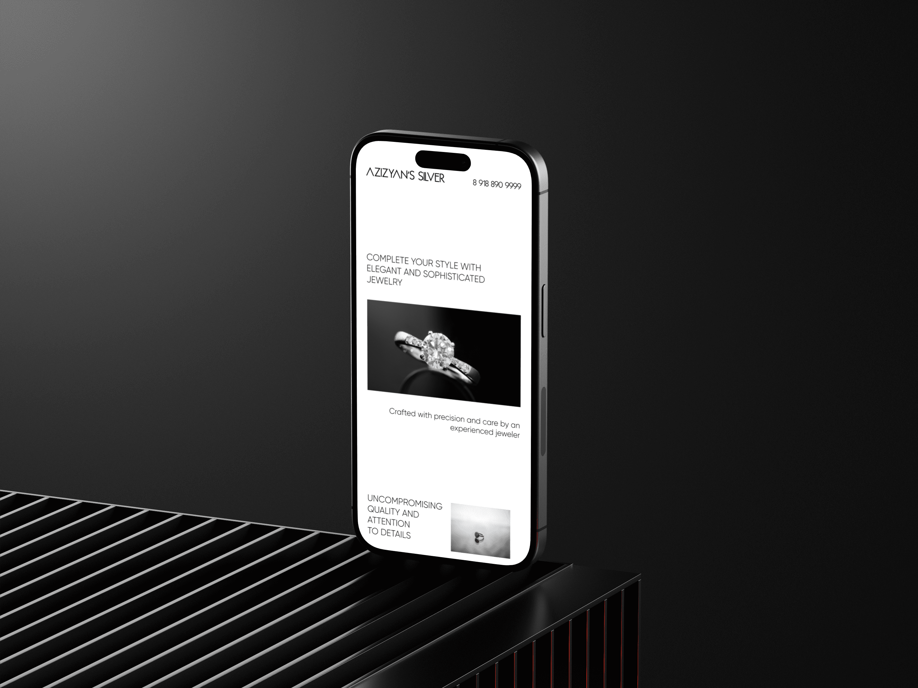 Luxury jewelry boutique on mobile