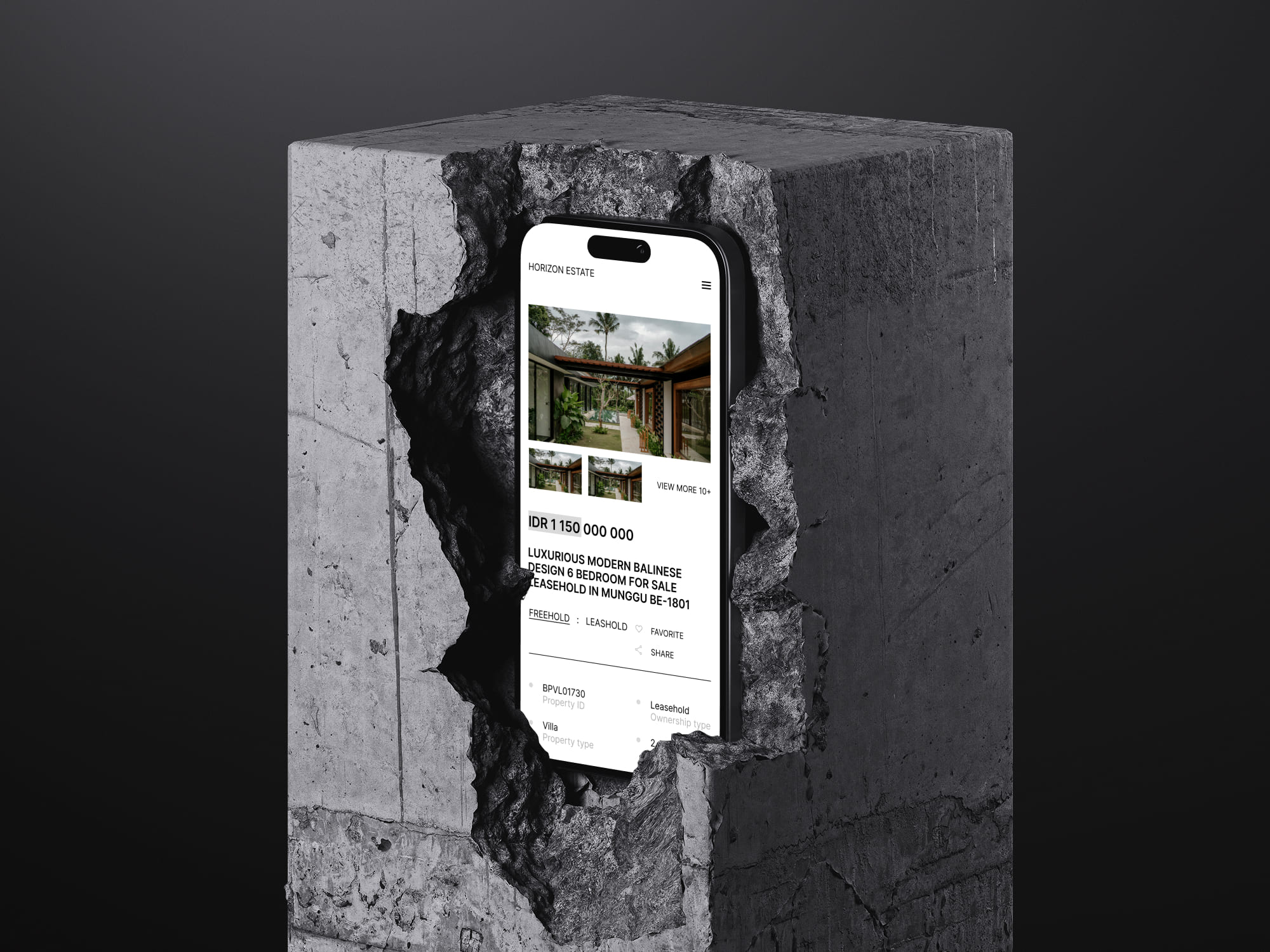 Bali real estate on iPhone — lifestyle