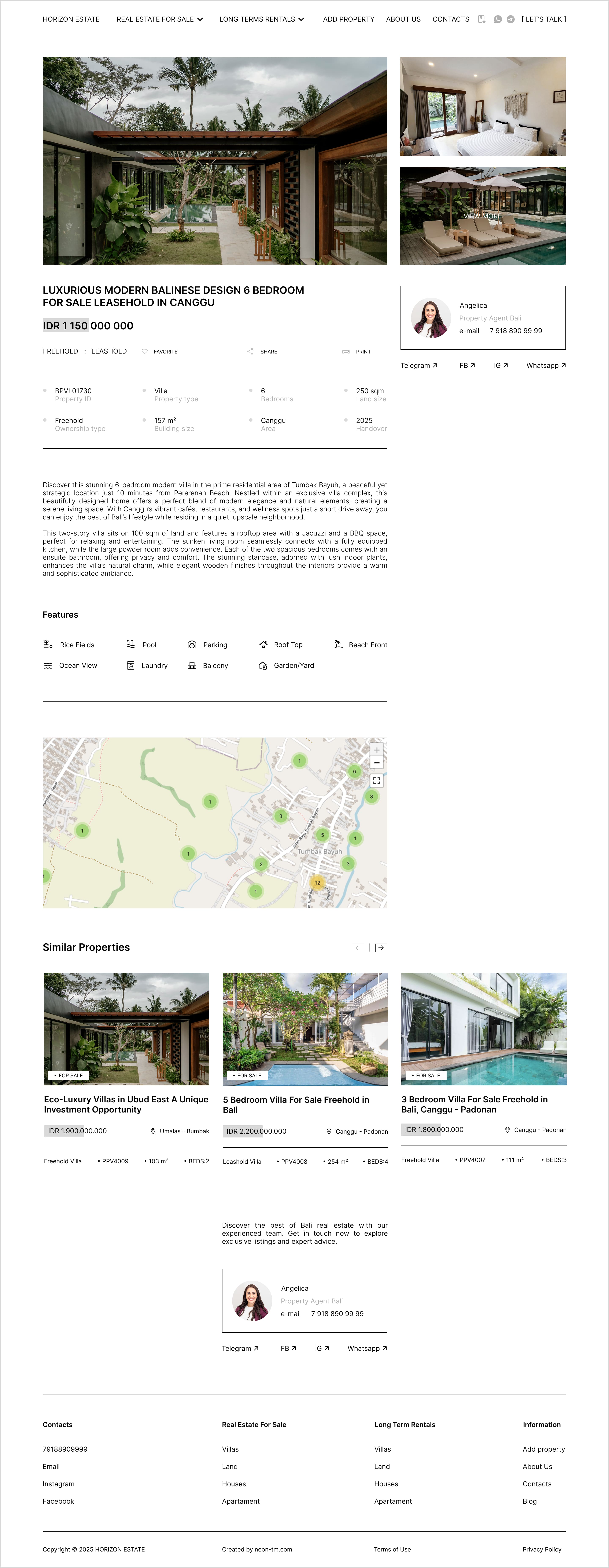 Bali real estate — property page