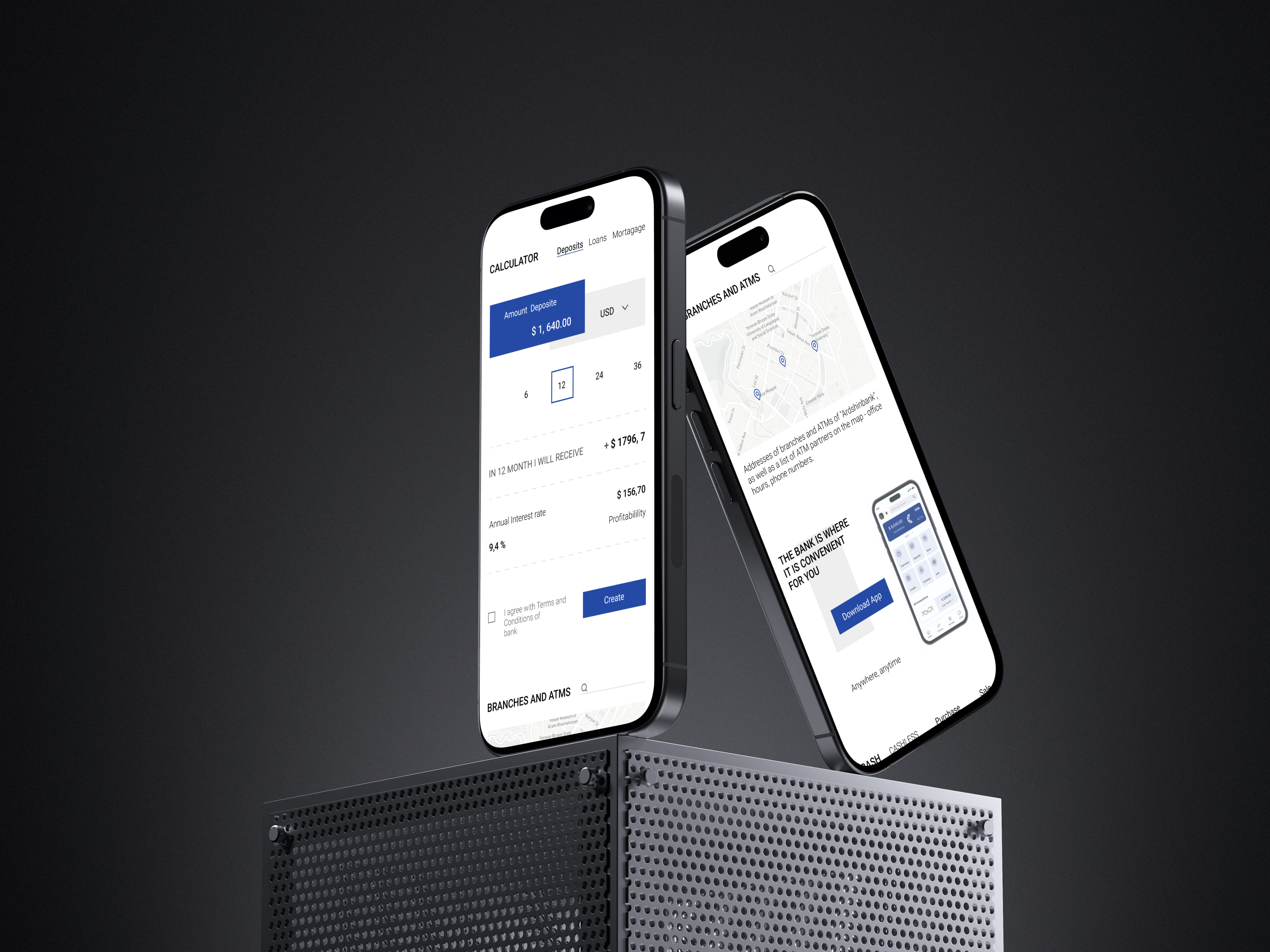 Bank website on iPhone
