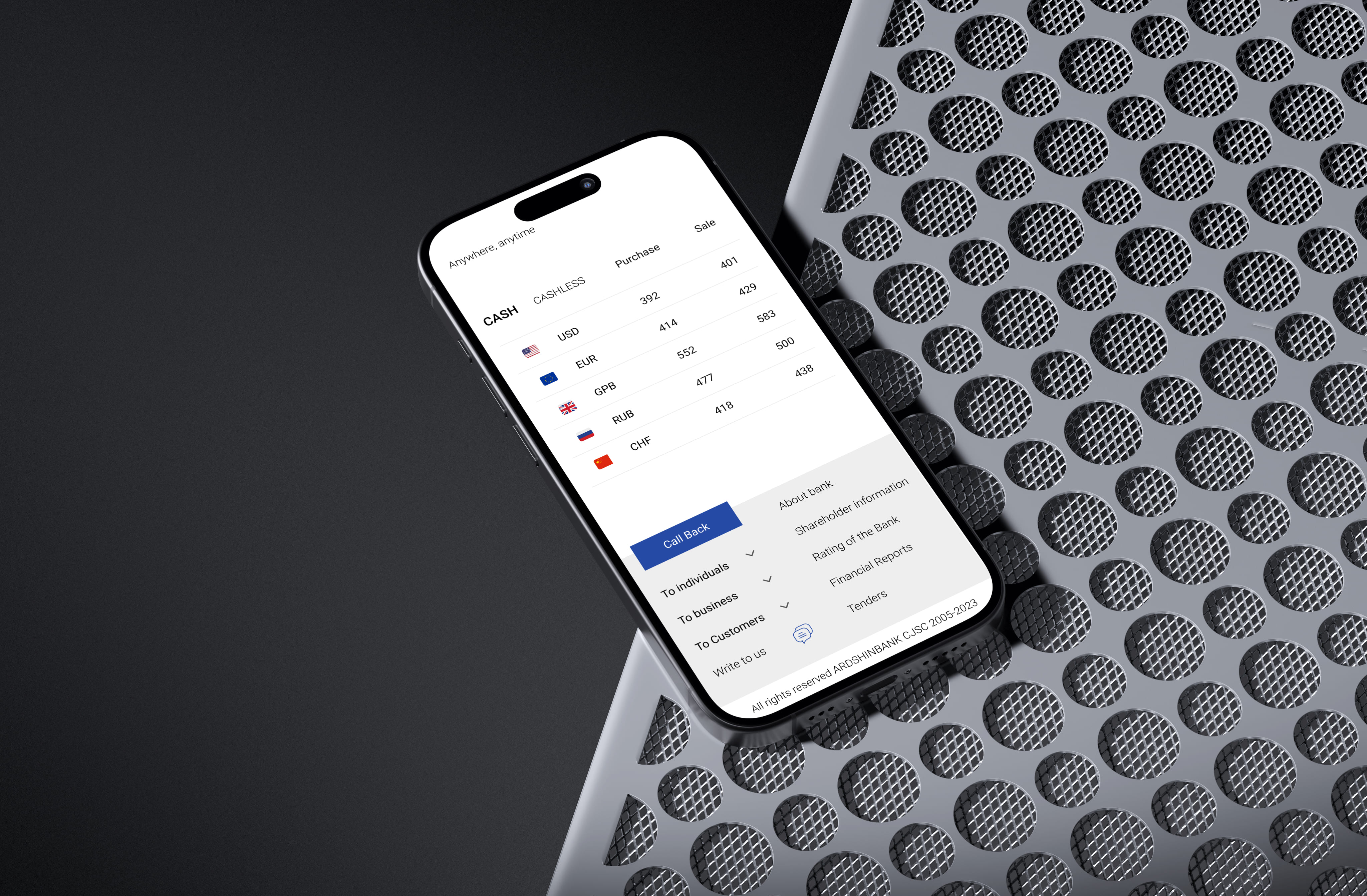Bank app on device — lifestyle