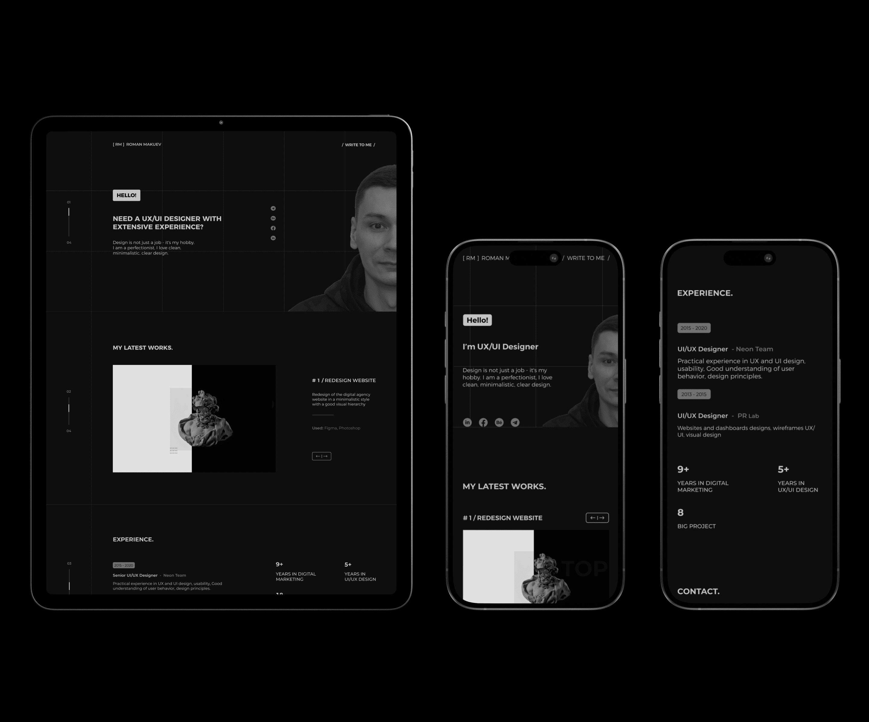 Web designer portfolio — responsive screens