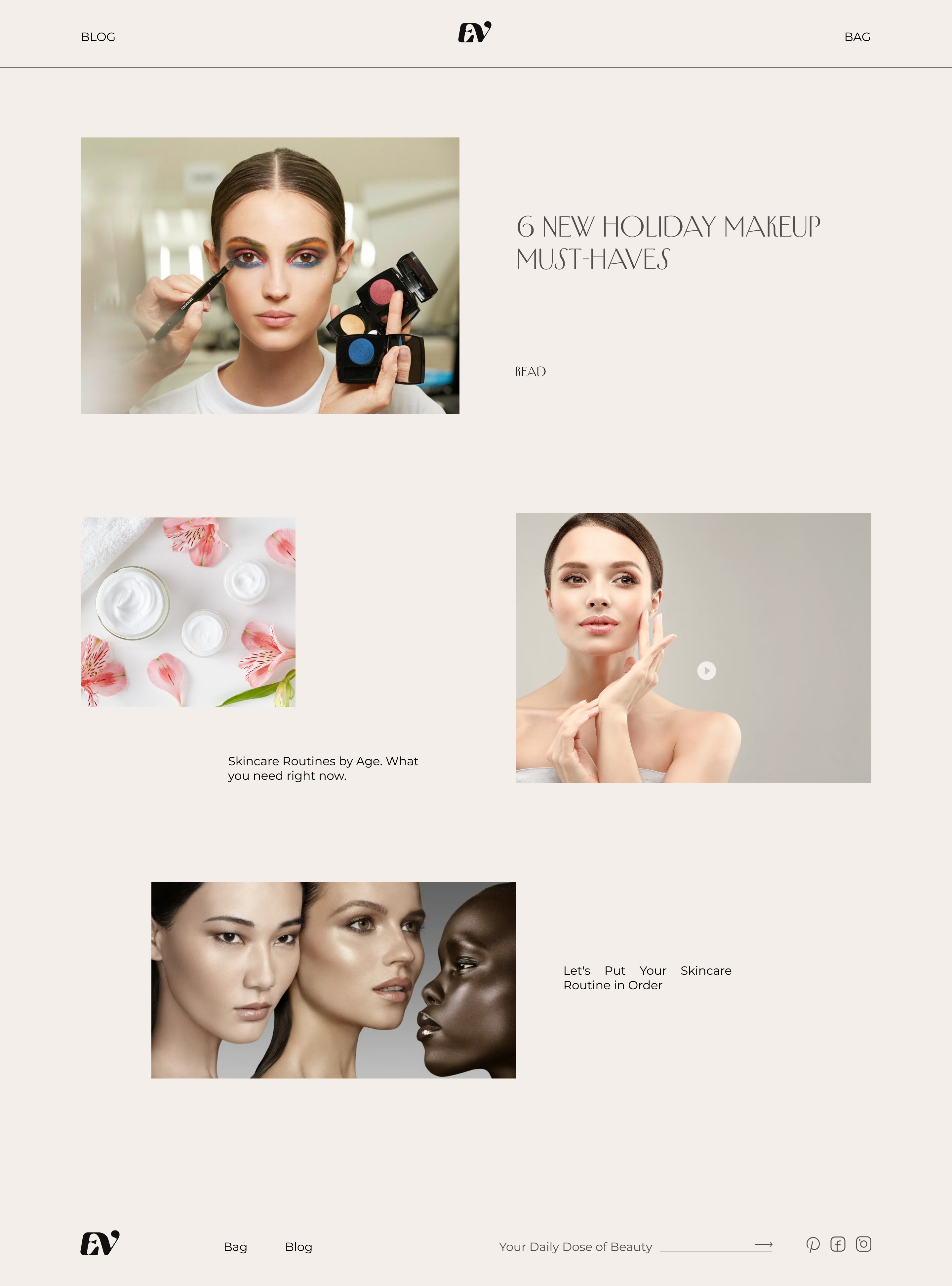 Cosmetics brand — editorial blog
