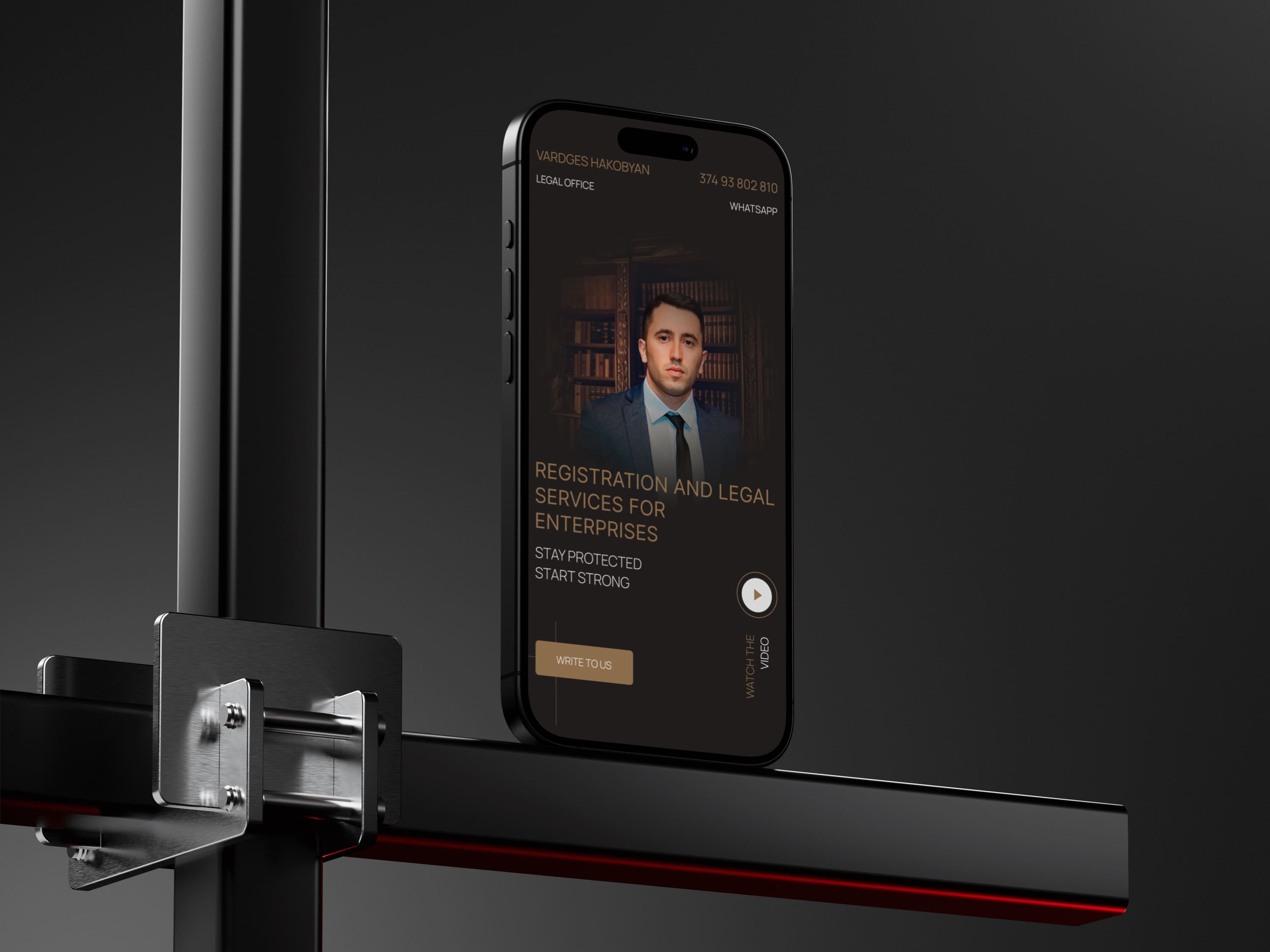 Law firm landing on iPhone