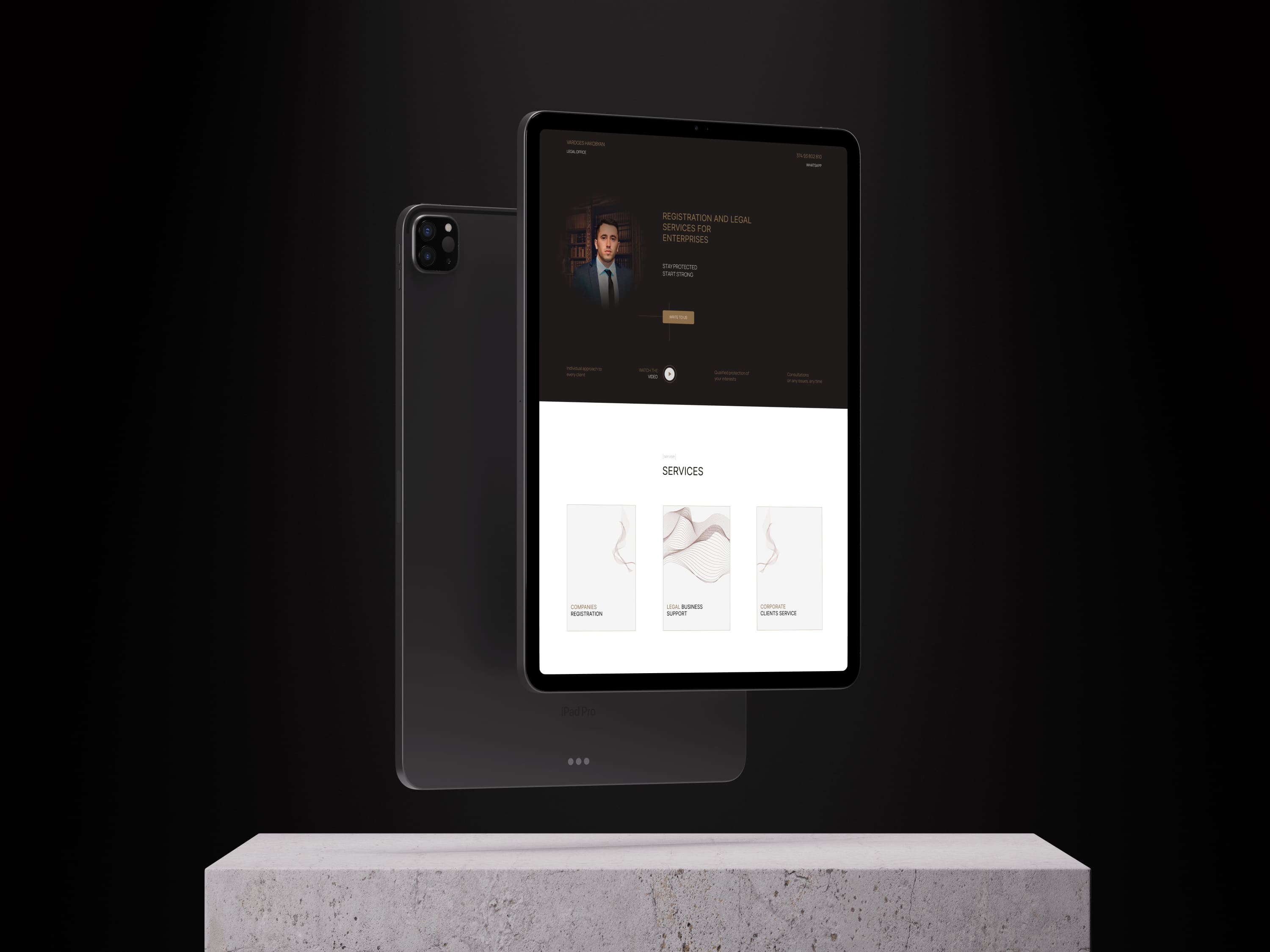 Law firm landing on iPad