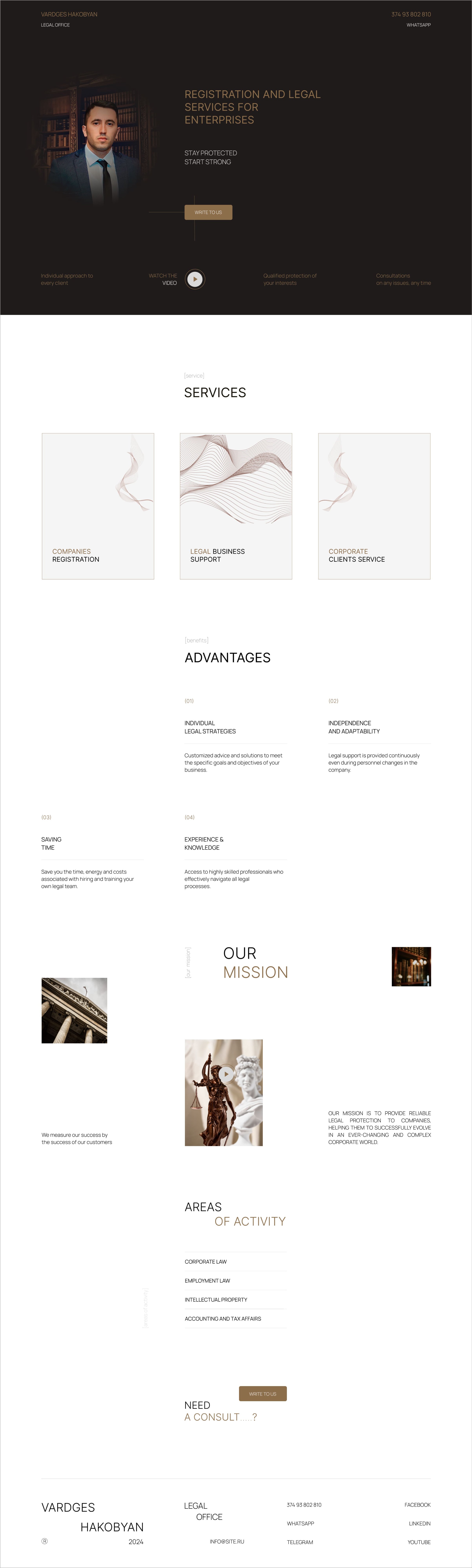 Law firm landing page — full design