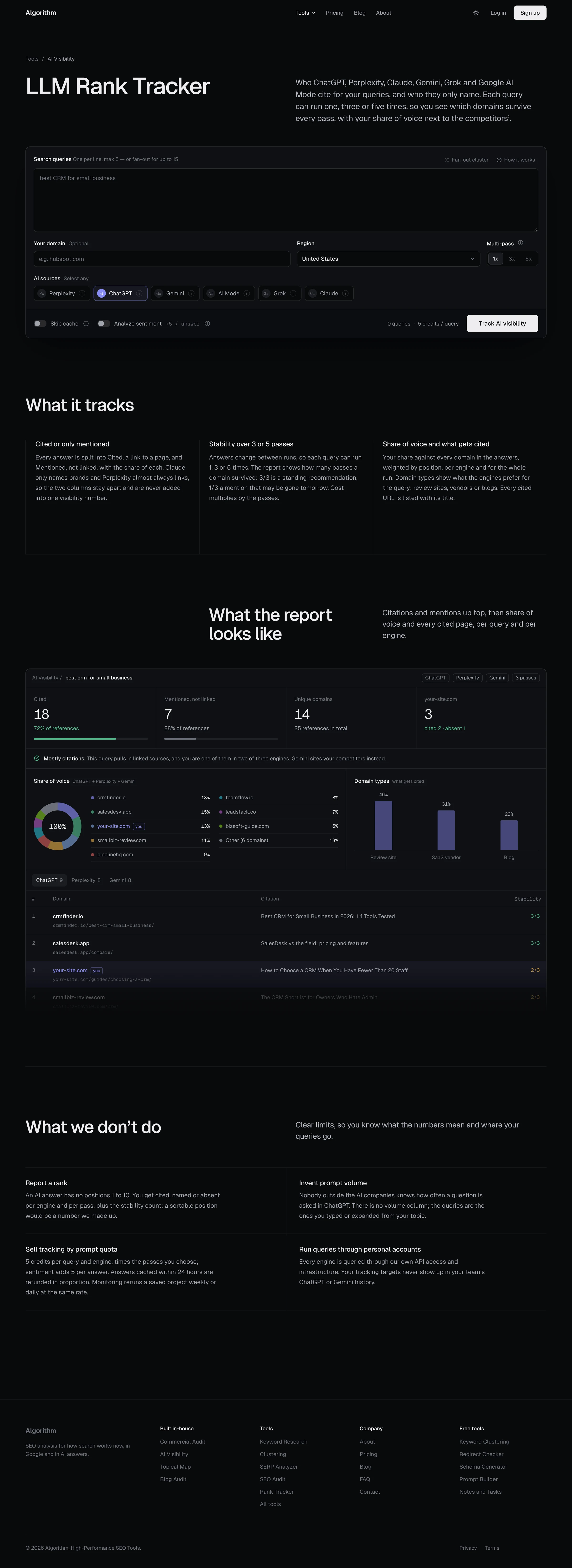 SEO Algorithm — LLM Rank Tracker
